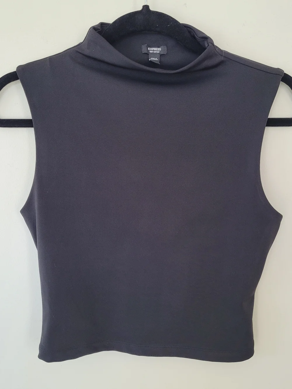 Express Sleeveless Mock Neck Tank Top — Black